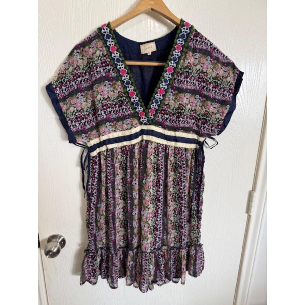Sweet by Miss Me | Bohemian Floral Embroidered Mini Dress -S